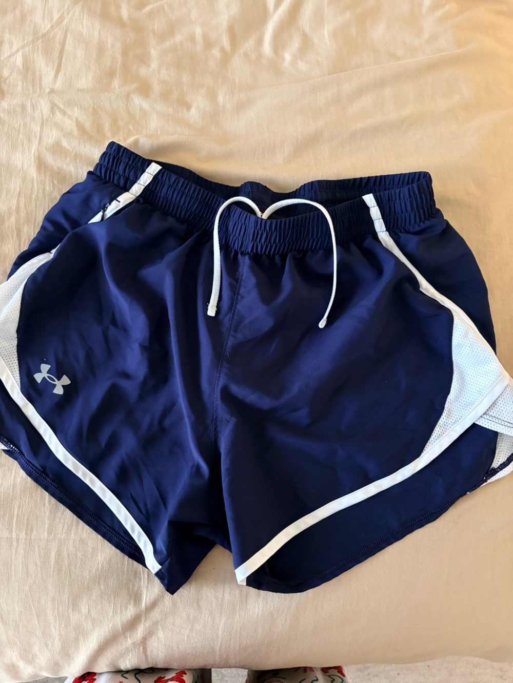 Under Armour Navy and White Athletic Shorts